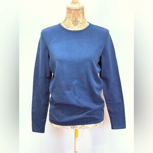 BELFORD Blue crew neck knit sweater size M